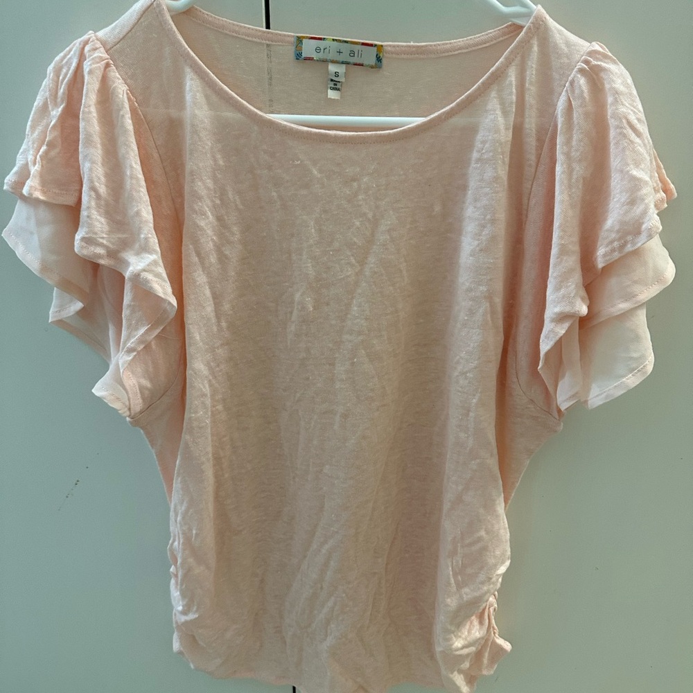 Pink Ruffle Sleeve Top
